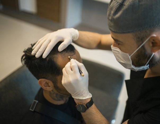 Man getting Hair Treatment